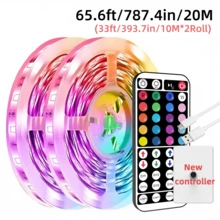 NBBUFF 3.28ft-100ft RGB LED Strip Lights For Bedroom, With 44keys Remote, Can Adjust Color And Brightness, Very Easy To Install, Led Lights For Room, Kitchen, Living Room, Holiday Party Atmosphere Decor, Christmas Decor, TV Background Light, Halloween Decor - Multicolor - View 12