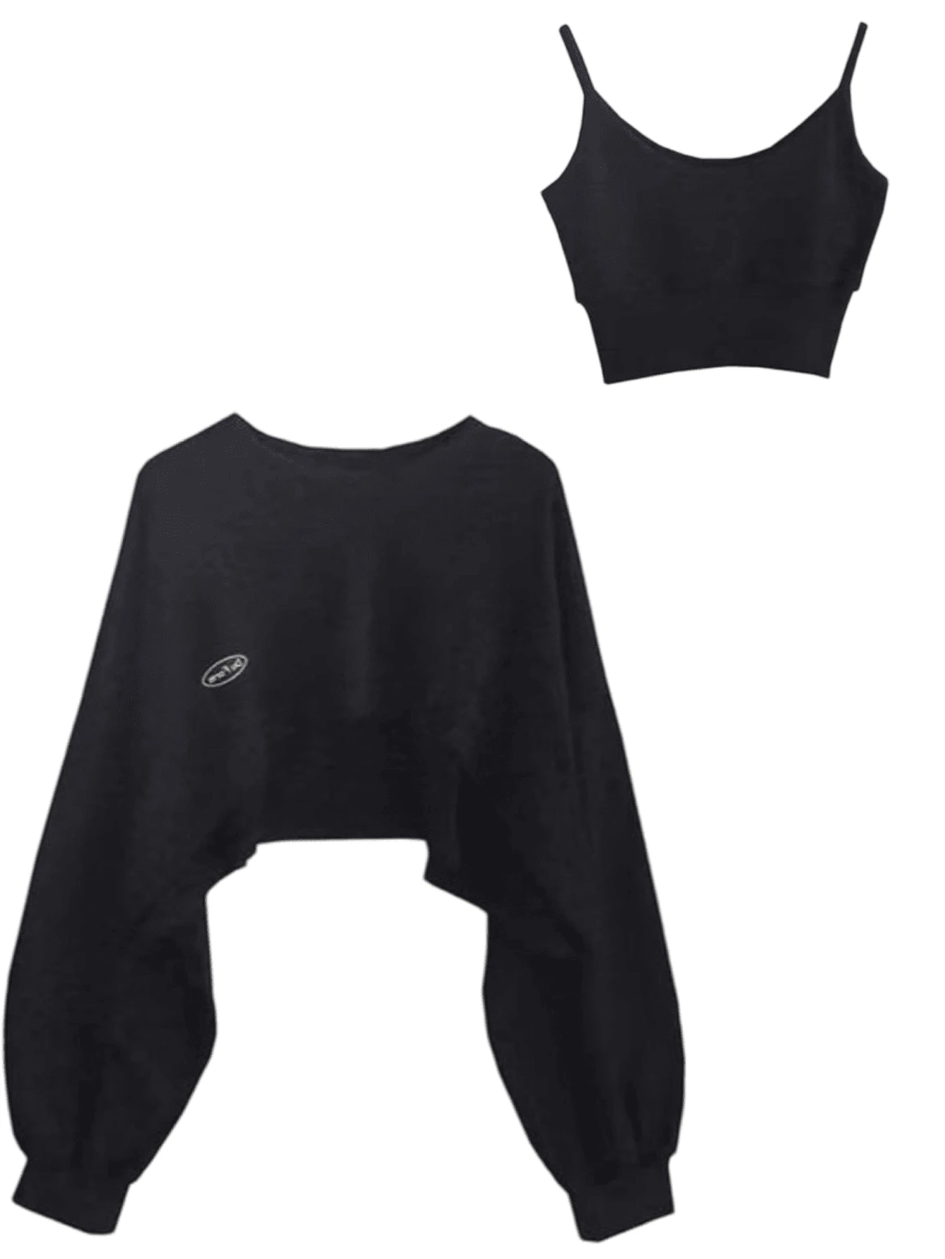 Chic Top Short Spring And AutumnDesign Sense Batwing Sleeve Suit,Summer Outfits For Women - 黑色 - 查看 1