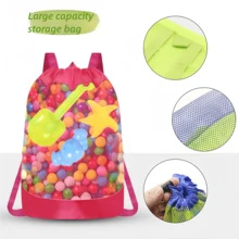 1pc Teenage Toy Storage Net Bag, Large Size Mesh Bag For Carrying Sand Play Tools Like Shovel, - Multicolor - View 3