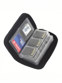 Túi đựng thẻ nhớ PVC đa năng, Thẻ máy ảnh, Thẻ CF, Túi đựng thẻ SD, Hộp đựng thẻ lưu trữ đa năng, Túi đựng máy ảnh, Túi đựng - màu đen - Xem 1