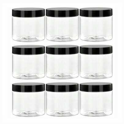 9 قطع أواني تخزين بلاستيكية قطرها 7 سم مع أغطية، للطلاء والكريمات والأقنعة والكريم للعين والوجه، عبوات تعبئة عينات واضحة بفتحة واسعة من البولي إيثيلين التيرفثاليت، حاويات تجميل للسفر
