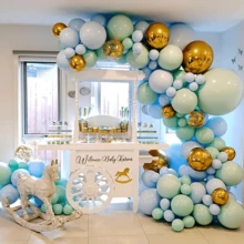 3 Rolos Kit de Arco de Balão, Corrente de Balão de Furo Duplo e Corrente de Balão de Furo Único e Pontos de Cola de Balão, Guirlanda de Balão, Para DIY, Festas, Casamentos, Aniversários