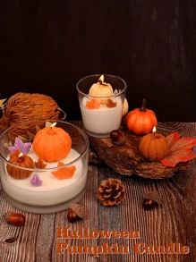 1pc Pumpkin Series Silicone Molds - Halloween-Themed Silicone Molds, Suitable For Making Handmade Scented Candles, DIY Handmade Ornaments, Indoor Ornaments, And Halloween Gifts. It Has High Heat Resistance And Can Be Made Multiple Times. After Being Made, It Can Be Used As A Halloween Decoration.