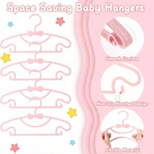 40个塑料蝴蝶结衣架夹，新生儿衣架。防滑超薄婴儿/幼儿衣物收纳盒 - 彩色 - 查看 3