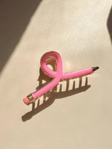 女孩铅笔形发夹，黄色铅笔设计春季返校教师发饰 - A - 查看 7