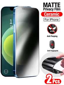 Yezodawee 2 Stücke mattierte Keramik-Sichtschutzfolien, kein Durchschauen, kein Glas, flexible matte Keramik-Sichtschutzfolie, vollständige Abdeckung, Härtegrad 9H, verbesserter Kantenschutz, sturz- und kratzfest, einfach und blasenfrei anzubringen, geeignet für 16 Pro Max/16 Plus/15 Pro Max/14/13/12/11 Serie