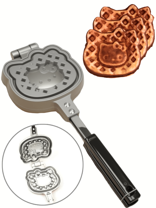 Sanrio Hello Kitty Detachable Small Sandwich Clip, Portable Sandwich, Single Piece Bread, Edge Pressing, Edge Sealing, Frying Pan, Sandwich Baking Pan, Household Breakfast Waffle, Small Pot, Kitchen Accessories