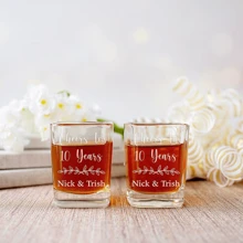 Cheers Anniversary Years Custom Shot Glass - Anniversary Gifts For Her, Gifts By Year, Anniversary Party Glass, Anniversary Gift For Husband