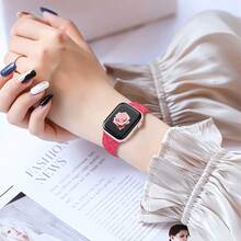 2 Packs Floral Engraved Silicone Strap Compatible With Apple Watch Ultra/2 Bands 49mm 46mm 45mm 44mm 42mm 40mm 41mm 38mm Men/Women Bracelet Wristband Compatible With IWatch Bands Series 10/9/8/7/6 5/4/3/SE/2nd Generation/Ultra/2,Smart Watch Accessories As A Gift For Friends And Family - View 5