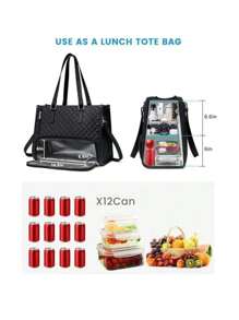 New Fashion Large Capacity Tote Bag Classic Multi-Color Insulation Bag Can Be Placed On Computer Mommy Bag Commuting Handbag Daily Fitness Lunch Bag Picnic Bag Waterproof Insulation Crossbody Bag For Back To School School Stuff Bag For School Work Lunch Bag For Women Cooler Bag Picnic Accessories Lunch Box For School