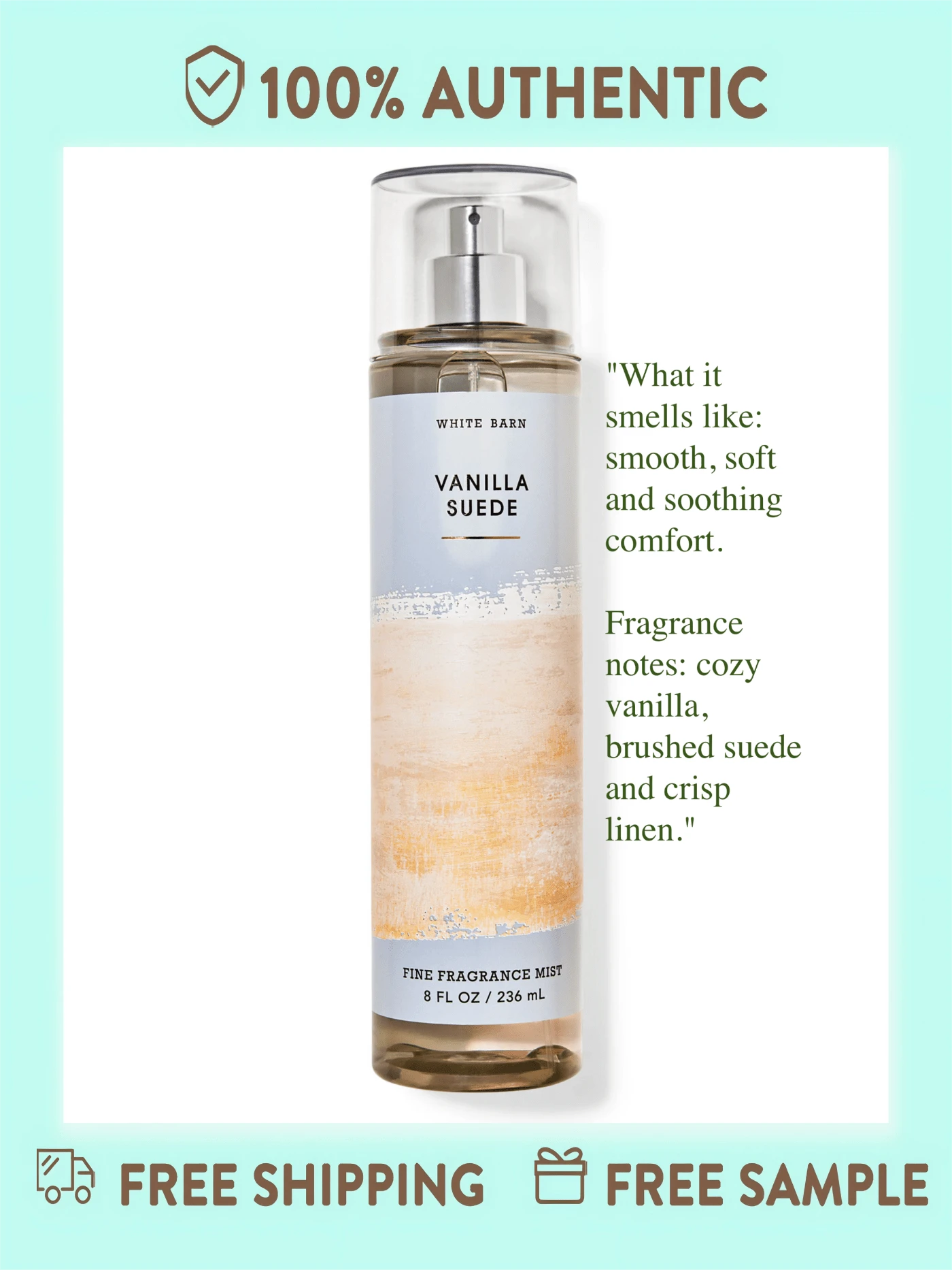 Bath And Body Works Fine Fragrance Mist -8 Fl Oz (Pack Of 1) - Vanilla Suede - 查看 1