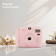 Popoto Instant Camera Holiday Set, For Instant Mini Films, With Cloth Bag, Stickers, Album And More Accessory Set, For Holiday Gift/ Outdoor/Party/Girlfriend White, Pink Optional (Not Include Battery)