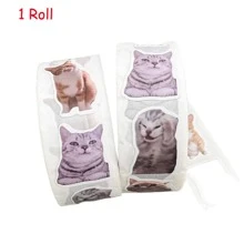 500 pezzi/rotolo Divertenti adesivi gatto meme - Forniture per scrapbooking carino per bambini, sigilli per buste creativi e decorazione per quaderni