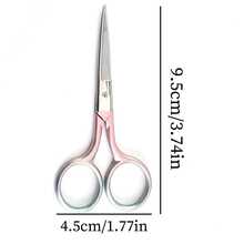 Tijeras de belleza profesionales de acero inoxidable finas, rectas y puntiagudas para el cuidado personal, eliminación del vello facial y recorte de orejas, nariz y cejas