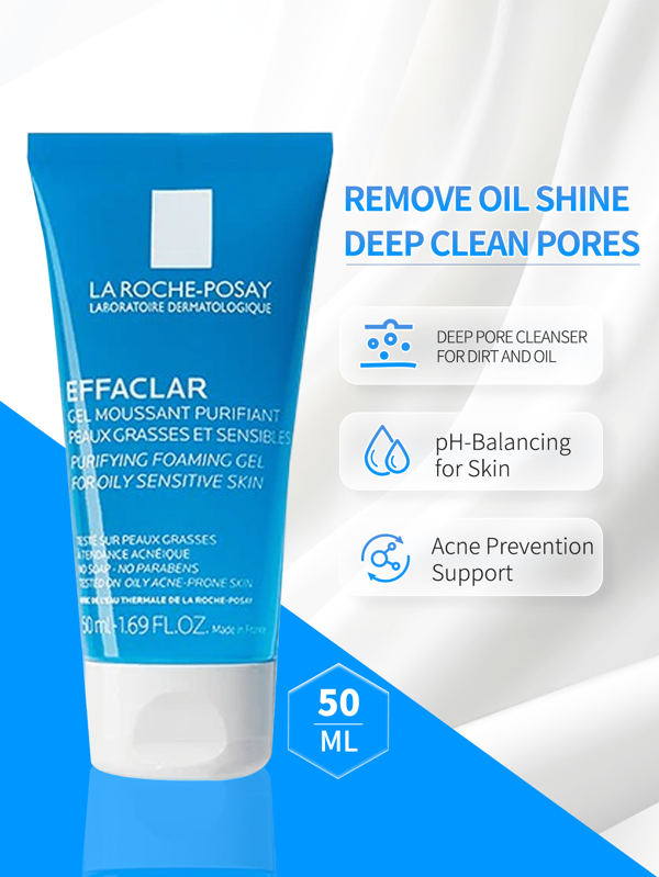 La Roche-Posay LAROCHE-POSAY 50ml Gel de curățare pentru acnee, mărime de călătorie
