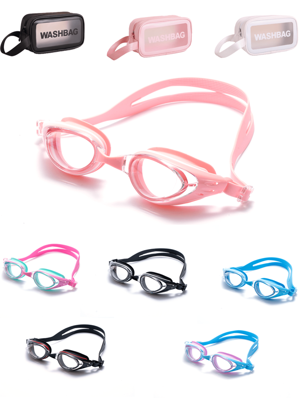 2pcs/Set Fashionable Large Frame Swimming Goggles, Multi Colors, High Definition & Comfortable, Summer