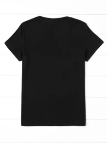 Men's Casual Street "Free Hugs" Graphic Shirts, Comfortable And Versatile Tops, Ideal For Summer Outdoor Activities Or Casual Wear, Men's Clothes, 4th Of July Excellent Gift Choice - 黑色 - 查看 2
