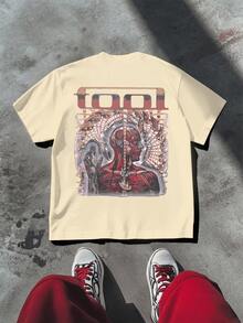Tool Band Themed Art Graphic Men's Short Sleeve T-Shirt Double-Sided Printing For Concert And Rock Fans, Ideal Gift For Musicians 100% Cotton T-Shirt - Màu be - Xem 3