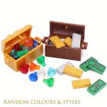 2/3 buc comori aur argint lingouri bijuterii blocuri de construcție accesorii set de monede de jucărie, bancnote contrafăcute de dolari DIY set de construcție miniaturi de monede, cutie de bijuterii cu pietre prețioase cu diamante blocuri de construcție, cristale de lingouri bancnote de dolari monede contrafăcute blocuri de construcție jucării educaționale pentru copii adolescenți și adulți jucării pentru copii seturi de monede pietre prețioase (număr de accesorii culoare aleatorie)