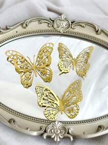 12 pièces Stickers muraux papillons 3D creux, pour décoration de gâteau, décoration de mariage, maison et salon, décoration d'anniversaire, stickers, décalcomanies murales, décoration pour la maison, décoration de fête pour l'intérieur et l'extérieur, articles de décoration de printemps, rafraîchissez votre maison, stickers de décoration de fête, cadeaux d'été, plage, rentrée scolaire, fournitures scolaires, décoration de chambre, cadeaux de remise des diplômes, décoration murale personnalisée