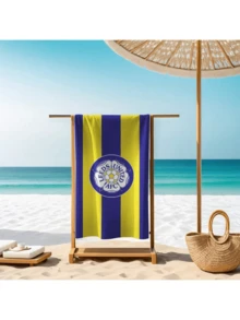 Leeds United Football Club Beach Towel - Super Absorbent, Ultra Soft Microfiber, Quick Dry, 100% Polyester, Perfect For Swimming, Camping, Travel, Rectangular Design With Football & "UNITED" Logo, Beach Essential | Modern Design | Machine Washable Towel, Beach Blanket Bathroom Decor Summer Beach Essentials - Multicolor - View 16