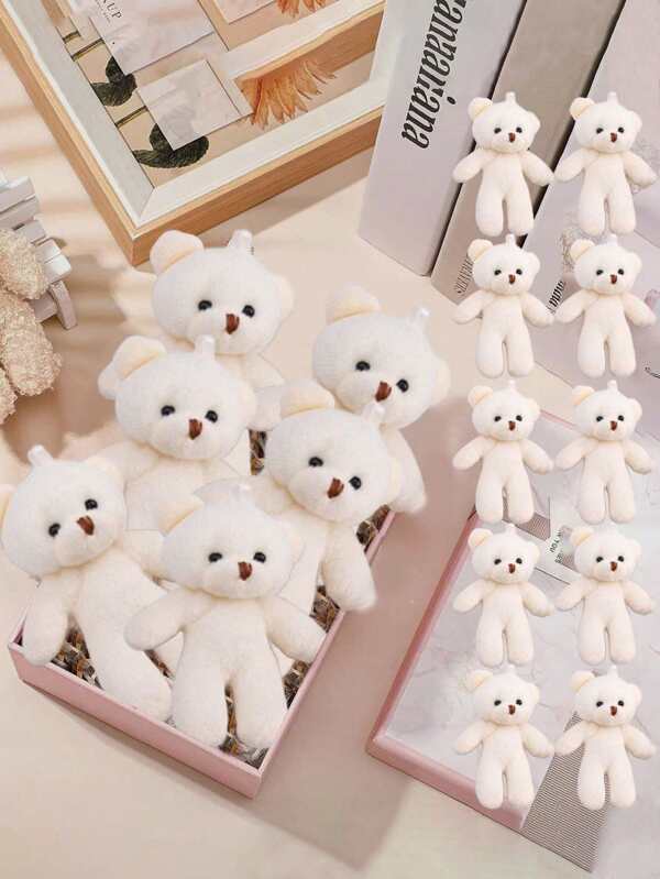 1~20Pcs Tiny Teddy Bear Doll Stuffed Animal Plush Toys DIY Keychain Bag Pendant ,Wedding Birthday Gift Box Doll Toy For Birthday Cake Wedding Decorations Party Favors Supplies Charm DIY Accessory