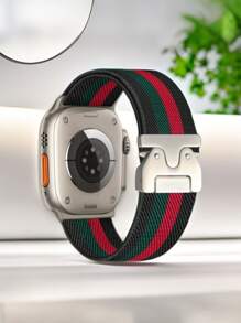 1pc Parachute Strap Nylon Elastic Loop Compatible With Apple Watch Band 38mm 40mm 41mm 42mm 44mm 45mm 46mm 49mm For Woman Man,Sport Stretchy Strap Replacement Bracelets Compatible With Apple Watch Series10 9 8 7 6 5 4 3 2 1 SE Ultra2 Smart Watch Accessories
