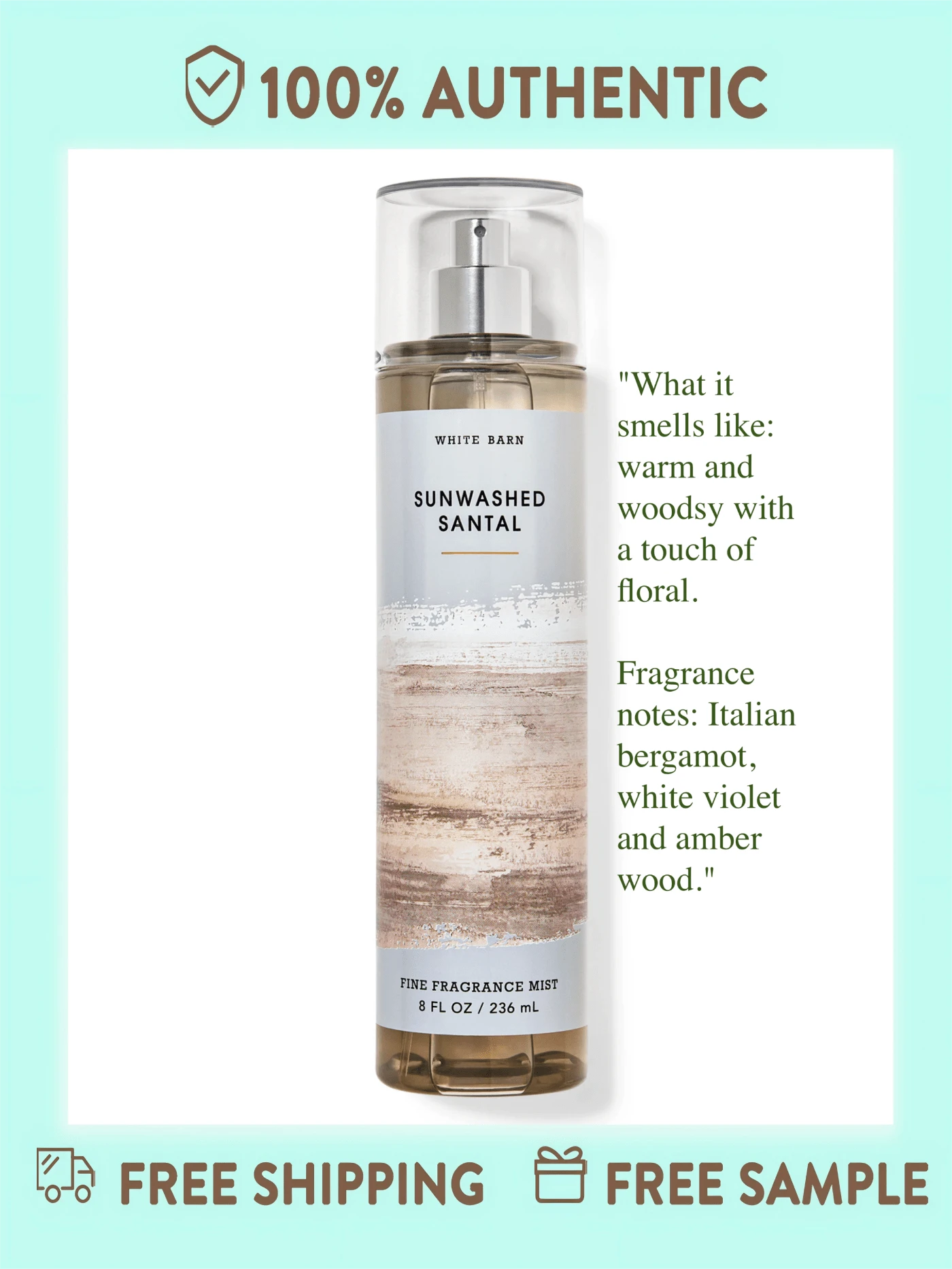 Bath And Body Works Fine Fragrance Mist -8 Fl Oz (Pack Of 1) - Sunwashed Santal - 查看 1