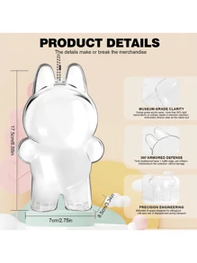 1pc Labubuu The Monsters Protective Acrylic Hard Case With Keychain, Clear Display Box For Labulabu Collectibles, Figurine Accessories (Figurine Not Included), Home Decor, Gifts For Women