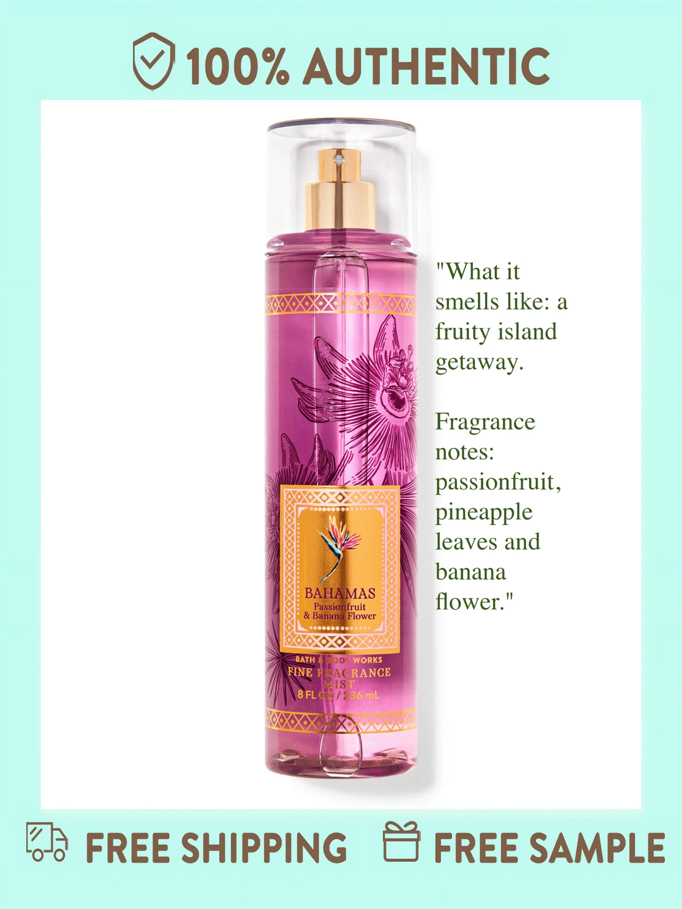 Bath And Body Works Fine Fragrance Mist -8 Fl Oz (Pack Of 1) - Passionfruit & Banana Flower - View 1