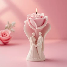 Romantic Rose Silicone Mold For Candle Making – Easy Release, Multi-Purpose DIY Craft Mold, Reusable For Epoxy Resin, Plaster, Clay – Perfect For Handmade Gifts & Home Decor - Love bear mold - View 5