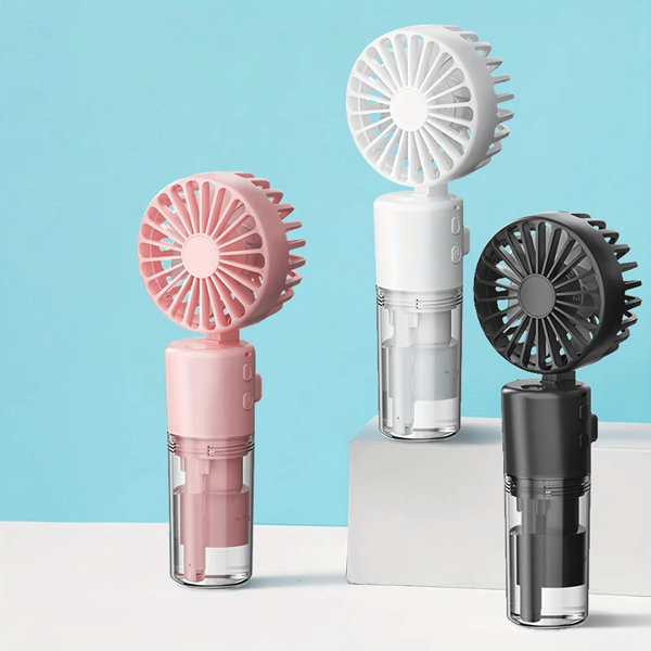 Mini Foldable Handheld Fan With USB Rechargeable Spray And Compact Water Mist Humidifier Ideal Gift For Travel Office
