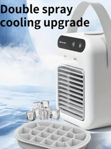 [Enfriador de aire portátil compacto] Enfriador de aire portátil y compacto sin necesidad de importar - Modo de doble velocidad, humidificador, acondicionador de aire evaporativo de espacio personal para uso en el hogar y la oficina