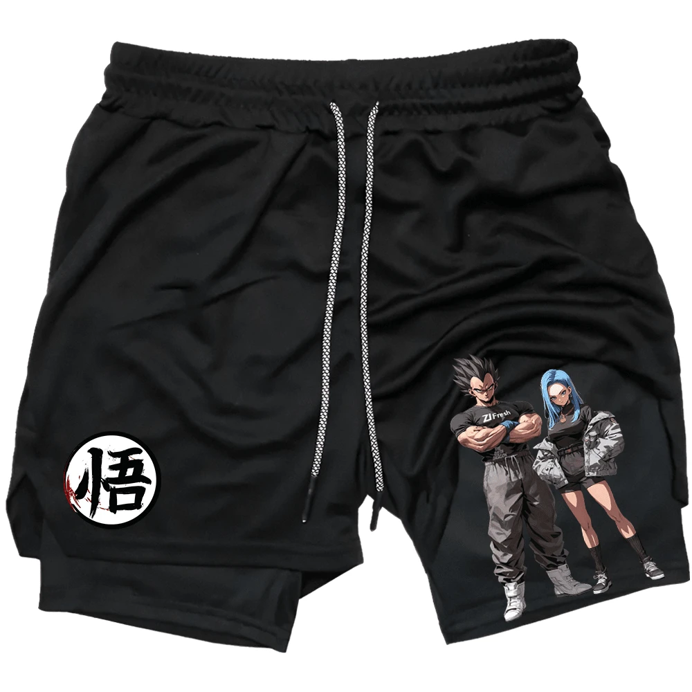 Men Gifts,Anime Print 3 In 1 Fitness Shorts,Quick Dry Swim Trunk,Gym Clothing Shorts,Classic Mens Pocket Shorts,Shorts Outfit,Anime Gym Shorts,Loose Casual Pocket Track Shorts For Summer,Activewear,Casual Athletic Sport Short,High Stretch Sport Short,Workout Clothes - màu đen - Xem 1