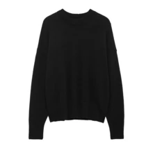 DEEKA 秋冬新品女士时尚宽松休闲柔软针织毛衣 - 黑色 - 查看 5