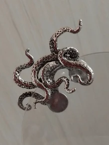 1 件男士复古休闲个性化绅士独特章鱼形状西装翻领别针办公室配饰衬衫夹克珠宝圣诞节万圣节秋冬配饰，适合青少年、青年、男士、休闲、户外、运动、度假、毕业礼物、生日、日常穿着衣服别针有趣可爱的教师礼物