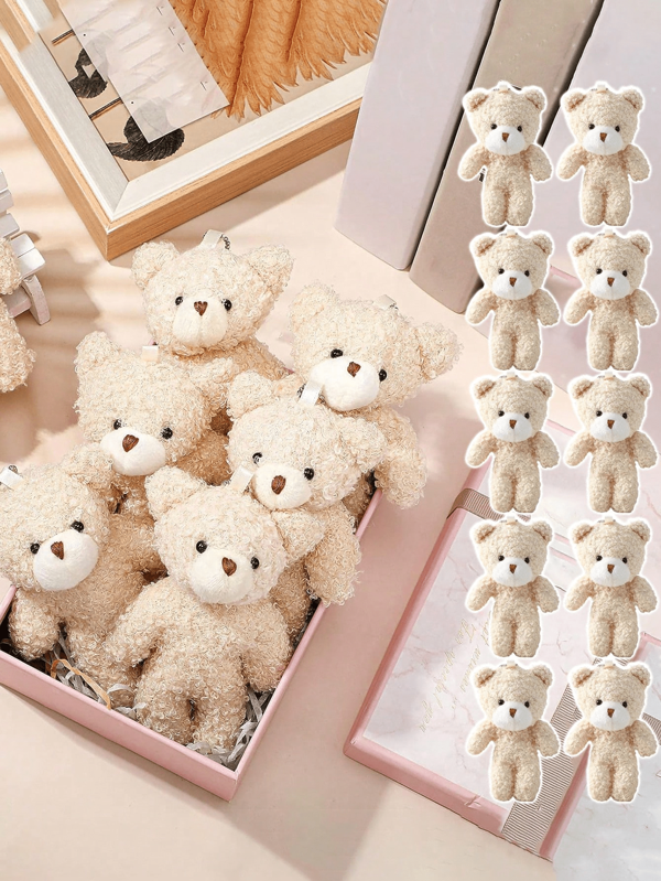 1~20Pcs Brown Mini Teddy Bears Doll , 4.7 Inch Tiny Soft Stuffed Teddy Bear, Small Plush Bearsn For Birthday Party Decor DIY Valentine's Day Gift Graduation Party Favors Bag DIY Keychain Crafts