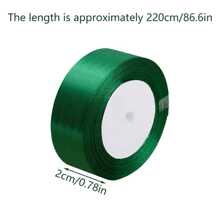 1roll Green Ribbon, Solid Color, Double-Sided Ribbon Gift Wrapping, Happy Birthday Party Decoration, Each Roll Approximately 220cm Saudi National Day Saudi Saudi Arabia