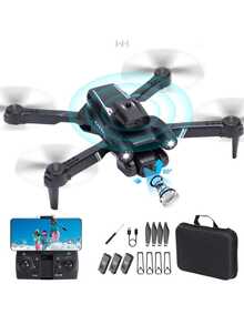 Dron Profesional con DOS Cámaras y Luz Nocturna, Electrónica, Juego al Aire Libre, Para Niños, Jovenes, Exploración, Audio y Video, Horas de Diversión - Negro - Ver 5