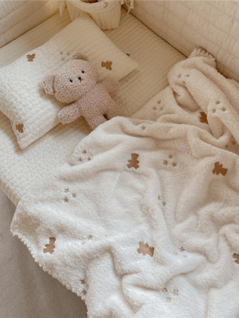 INS 风格牛奶绒婴儿毯，珊瑚绒婴儿毯，适合婴幼儿，新生儿和育儿室使用的温暖婴儿床毯，秋冬