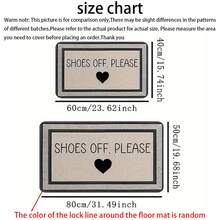 1. “请脱鞋”迎宾垫 - 迷人爱心设计，涤纶材质，适用于入口、露台、门廊和农舍风格装饰，入口鞋垫 | 地毯、房间装饰、卧室地毯、厨房地垫、家居装饰、门垫、浴室地垫 入口装饰 浴室 厨房装饰 厨房地毯 - 彩色 - 查看 5
