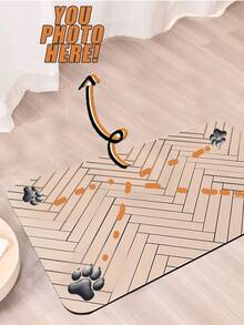 1 件定制宠物食品垫，30*50 厘米，防滑防溢硅胶狗/猫喂食垫，防水慢食舔垫