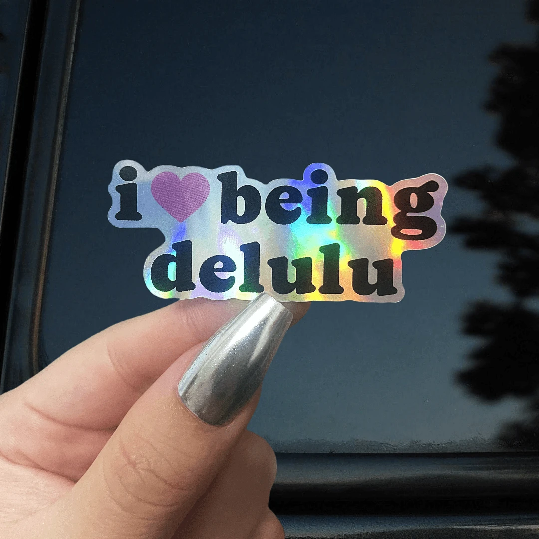Vinyl I Love Being Delulu Sticker Decal - Adhesive Emblem For Laptops, Water Bottles, And Personal Belongings Phone Sticker, Notebook, Toolbox, Truck, Refrigerator, Water Bottle, Helmet, All Kinds Of Fu School Supplies,Back To School - Multicolor - View 1