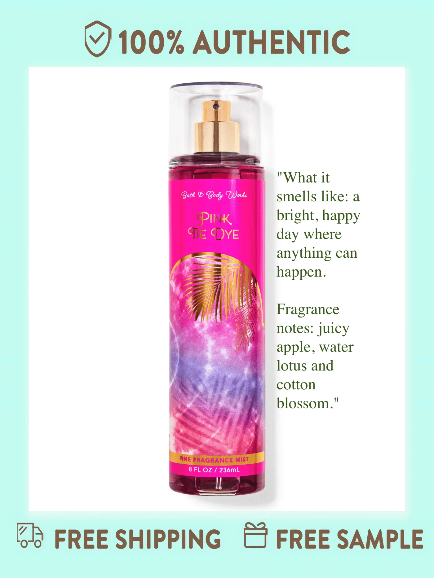 Bath And Body Works Fine Fragrance Mist -8 Fl Oz (Pack Of 1) - 粉紅色紮染 - 查看 1