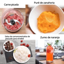 Licuadora, Licuadora de inmersión, Juego de licuadora de mano de 4 en 1, que incluye licuadora multifunción, batidor de huevos, picadora y vaso, adecuada para procesar alimentos y mezclar comida para bebés. - Tipo de Enchufe A USA (110-127V) - Ver 5