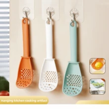 1/2 Pcs Multi-Functional Kitchen Masher Tool, Ricing Ricer Potato Masher Garlic Smasher Slotted Spoon, Cooking Tool Design - Multicolor - View 6