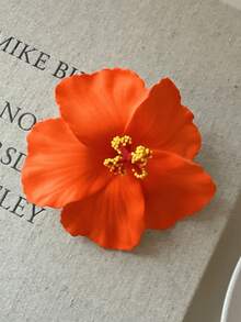 1/3 Stück Frauen Blau, Orange und Weiß Batik Kunstblumen Haarclips, 9cm Durchmesser, modisch vielseitig, elegant, einfacher minimalistischer Stil einfarbige Seitenklemmen, geeignet für täglichen Ausgang, Lässig Party, Pendeln, Urlaub zum Haare binden, flechten, Pferdeschwanz, Dutt, Gesicht waschen und Make-up, passend zu Kleidung, Haaraccessoire, Sommermode, Reise, Haarklammern, Haarspangen