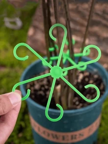 4个装耐用植物支撑夹：坚固的茎夹，适用于攀援植物 - 塑料材质。4个装耐用植物支撑夹：坚固的茎夹，适用于攀援植物 - 塑料材质。适用于各种茎类植物。提供牢固稳定的支撑，防止植物倒伏。 - 彩色 - 查看 2