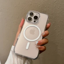 With Camera Control Button Transparent Acrylic Magsafe Case For IPhone 16 Pro Max 16 Plus Clear PC Wireless Charging Cover - 無色 - 查看 6