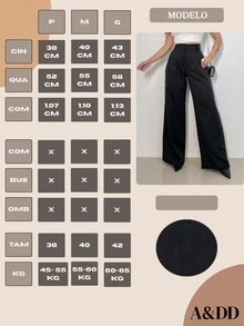 ADD WOMEN'S FASHION EIRELI- 3271, WOMEN'S TAILORED PANTS, HIGH WAIST, PANTALON, ELEGANT, CASUAL, EVERY DAY, WORK, SUPER STYLISH. - 黑色 - 查看 6